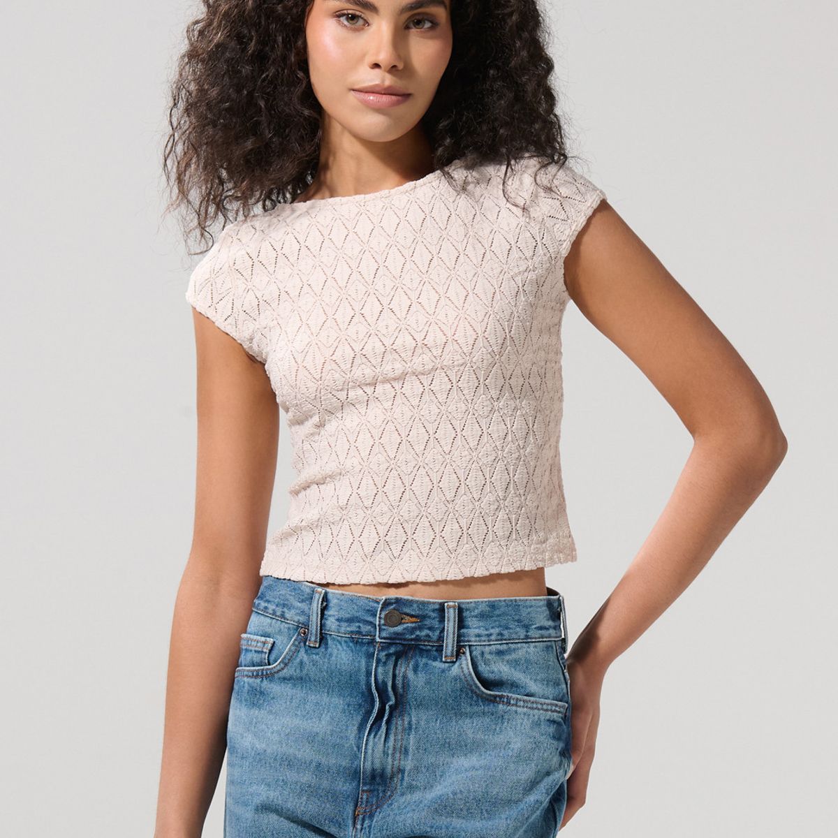 KOAJ - KOAJ Camiseta kaki manga corta con escote en espalda Mujer