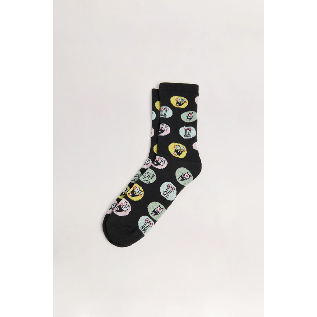 KOAJ - KOAJ Medias largas negras con personajes de Bob Esponja Hombre