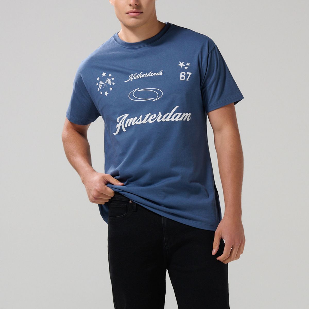 KOAJ - KOAJ Bermuda slim negra de jean tiro bajo con bolsillos Hombre