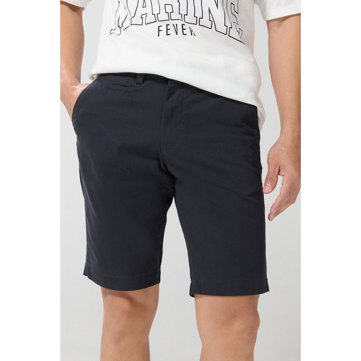 KOAJ - KOAJ Bermuda de dril unicolor con tiro bajo y bolsillos Hombre