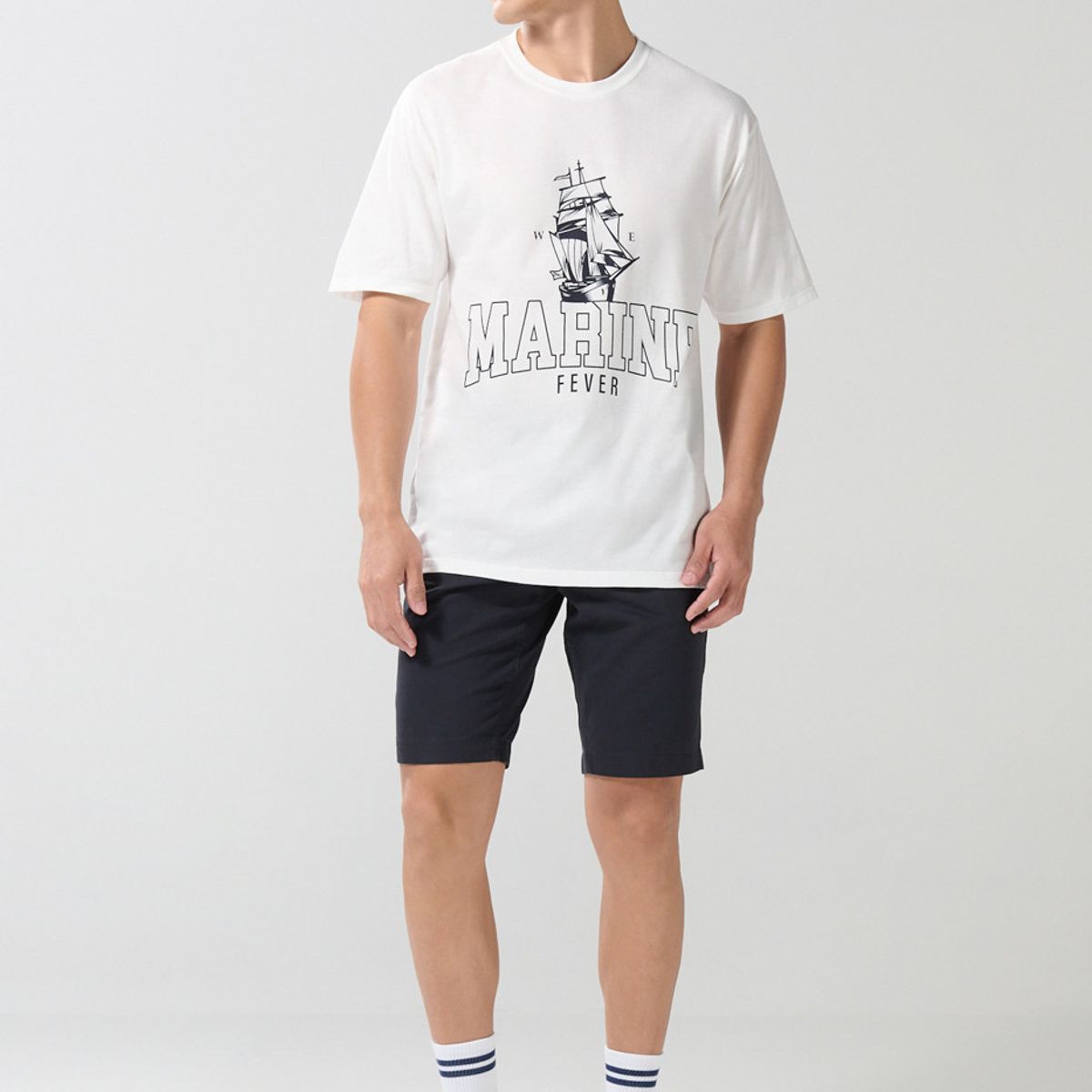 KOAJ - KOAJ Bermuda de dril unicolor con tiro bajo y bolsillos Hombre