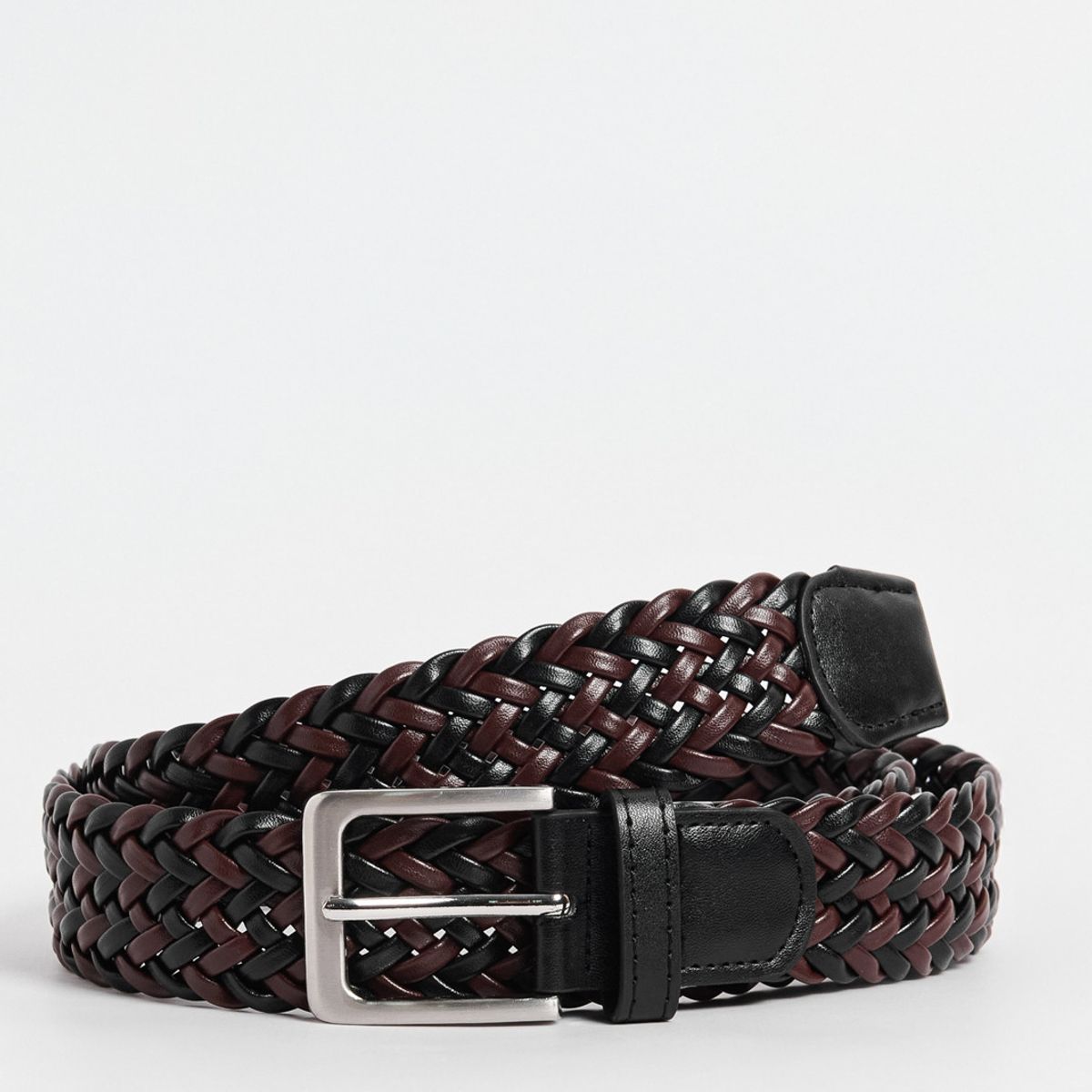 KOAJ - KOAJ Cinturón tipo reata negro con hebilla metálica Hombre