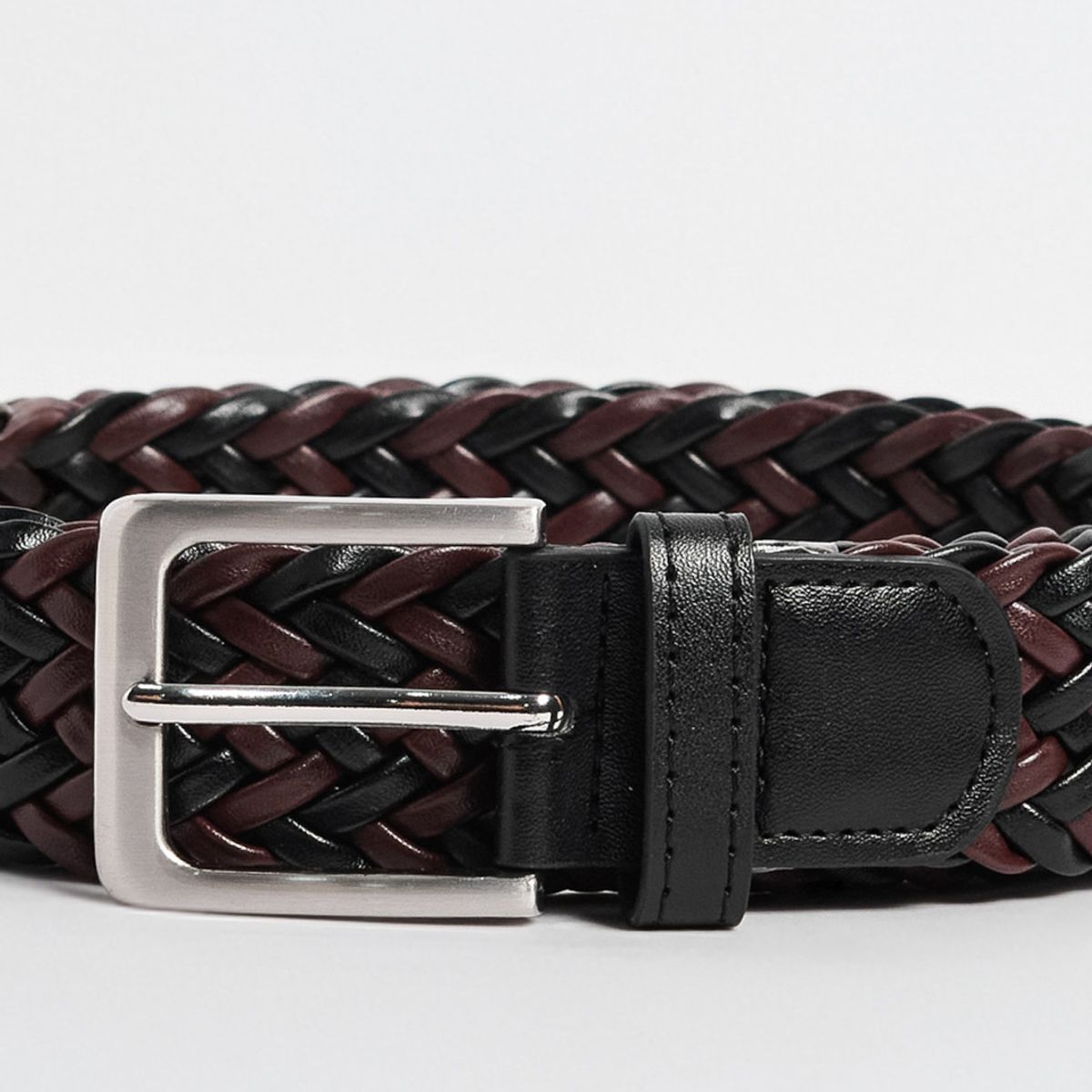 KOAJ - KOAJ Cinturón tipo reata negro con hebilla metálica Hombre