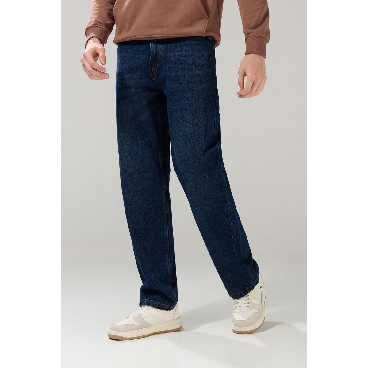 KOAJ - KOAJ Jean baggy tiro medio azul oscuro con bota ancha y bol Hombre