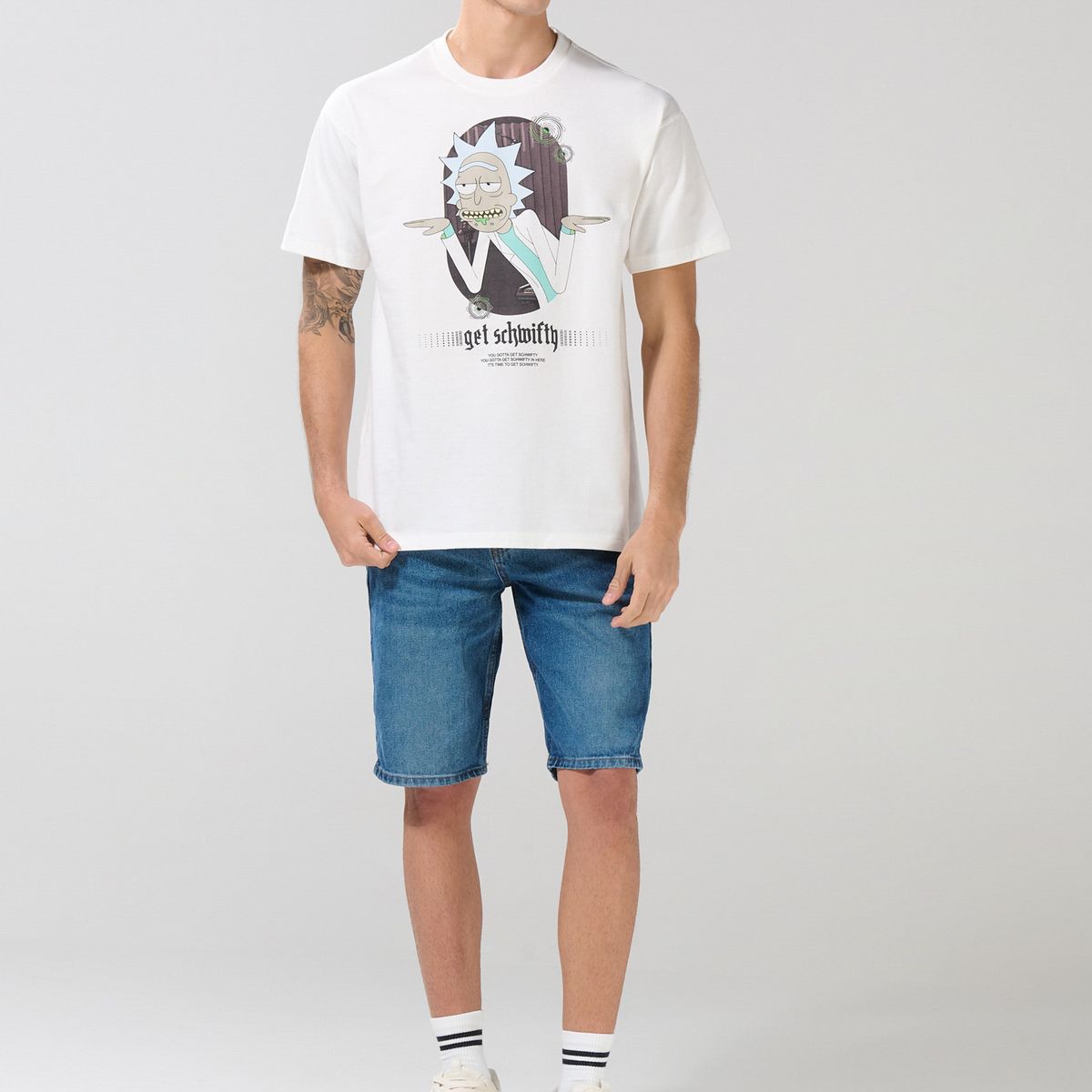 KOAJ - KOAJ Camiseta crema clara de Rick and Morty manga corta Hombre