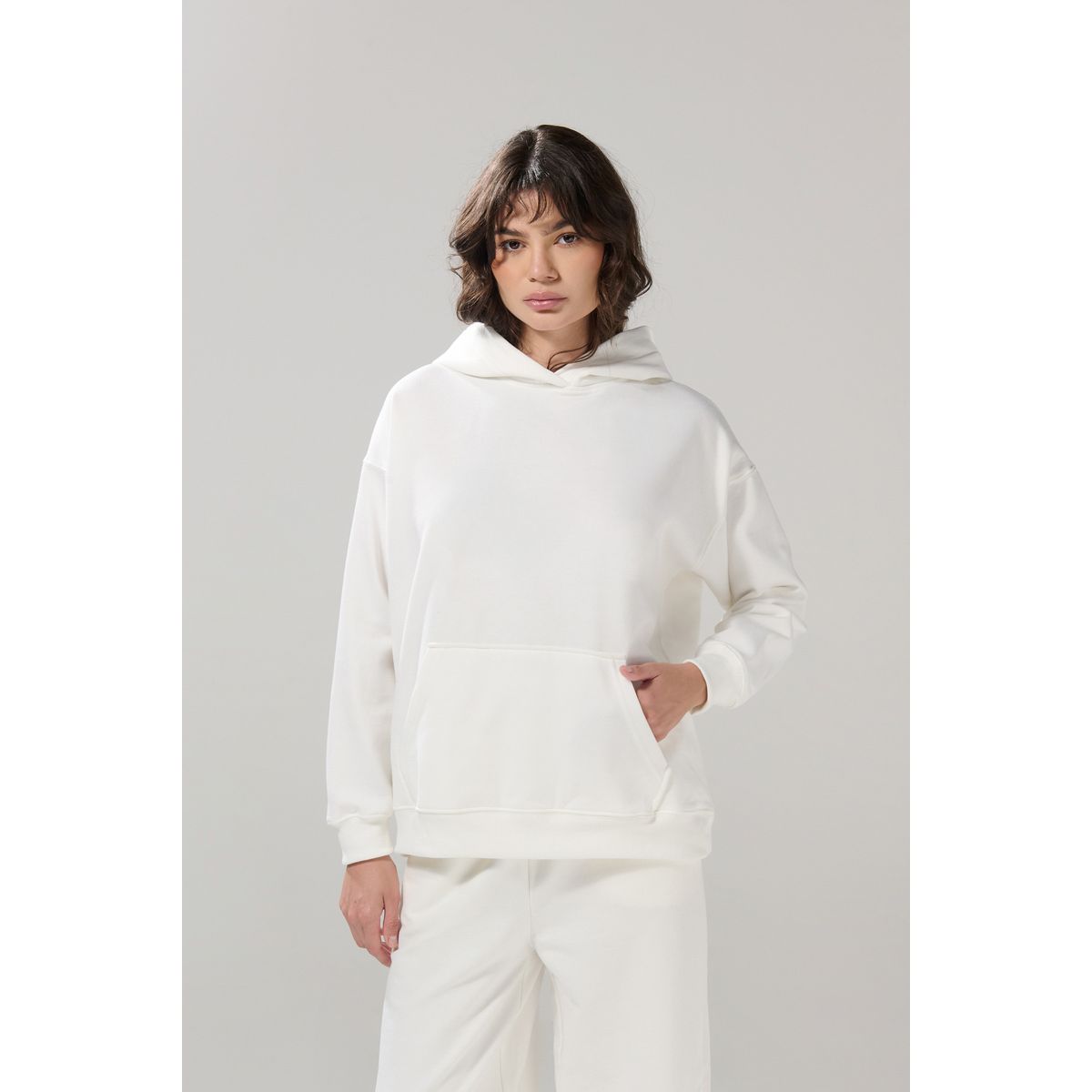 KOAJ - KOAJ Buzo unicolor oversize perchado con bolsillo y capota Mujer