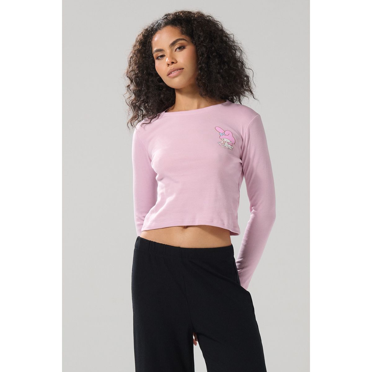 KOAJ - KOAJ Camiseta manga larga rosada con diseño de My Melody Mujer