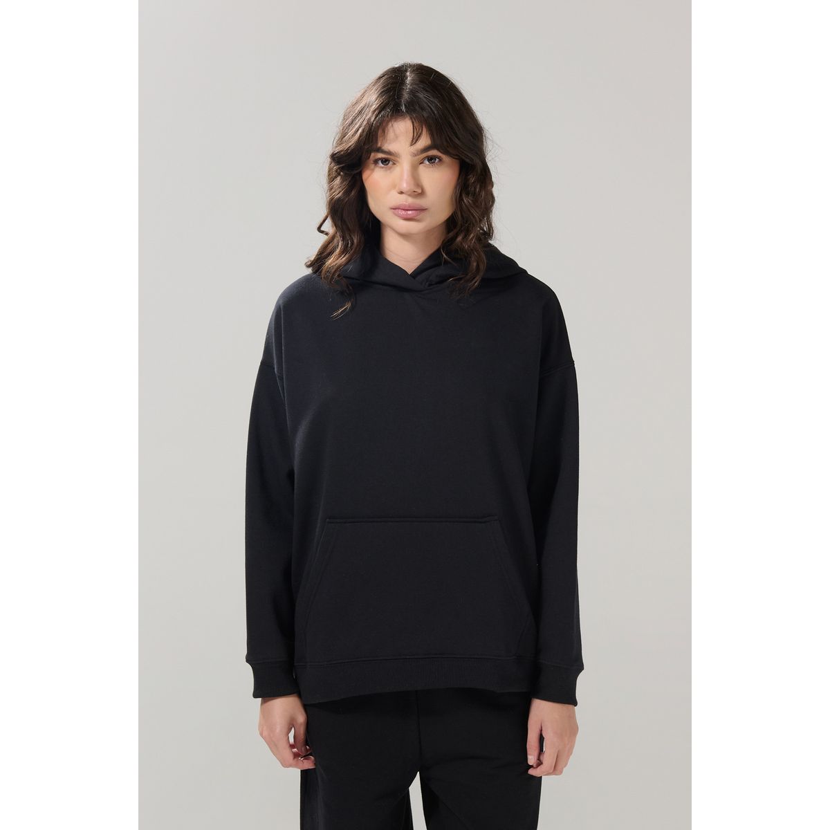 KOAJ - KOAJ Buzo unicolor oversize perchado con bolsillo y capota Mujer