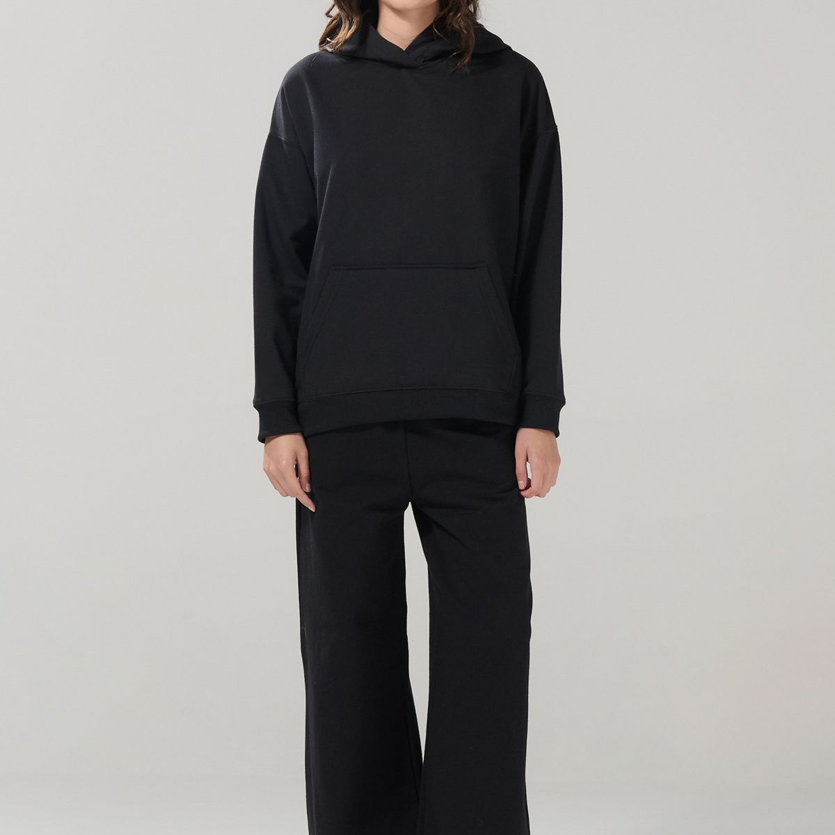 KOAJ - KOAJ Buzo unicolor oversize perchado con bolsillo y capota Mujer