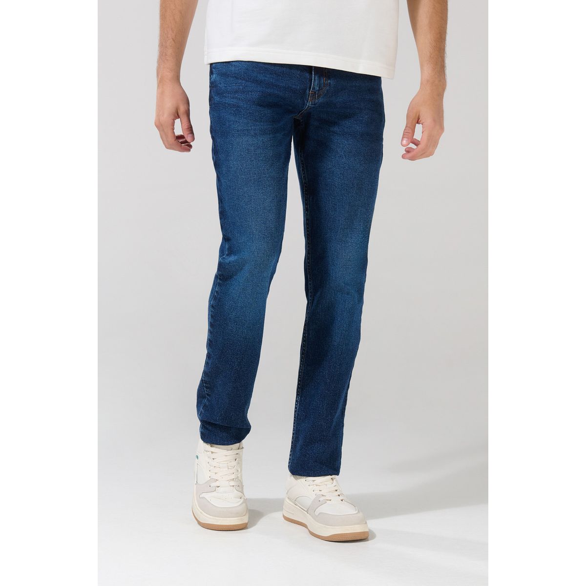 KOAJ - KOAJ Jean azul oscuro tipo slim 5 bolsillos con tiro bajo Hombre