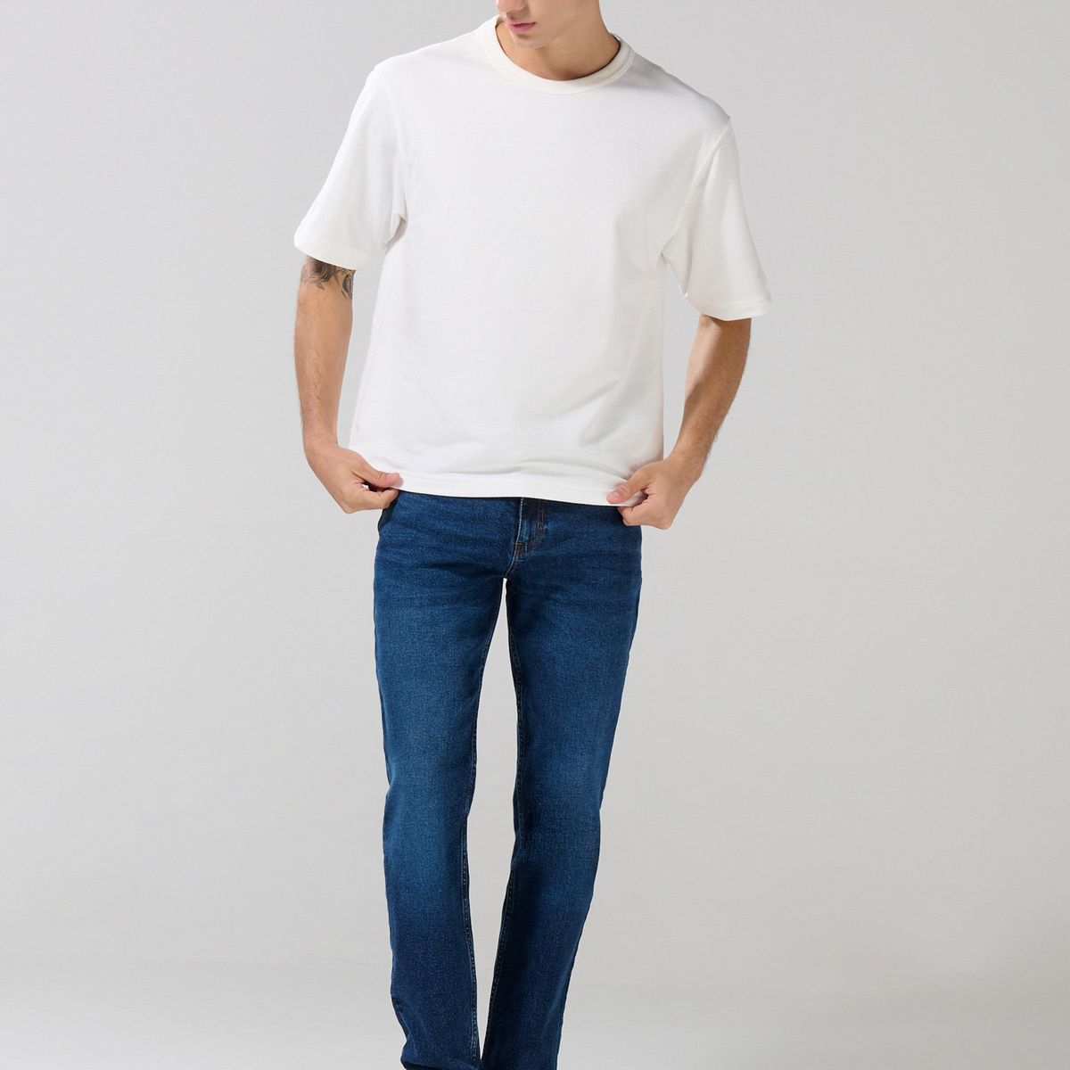 KOAJ - KOAJ Jean azul oscuro tipo slim 5 bolsillos con tiro bajo Hombre