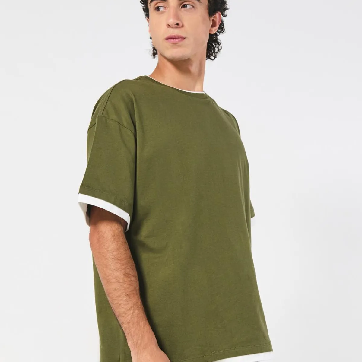 KOAJ - KOAJ Camiseta unicolor oversize manga corta con contrastes Hombre