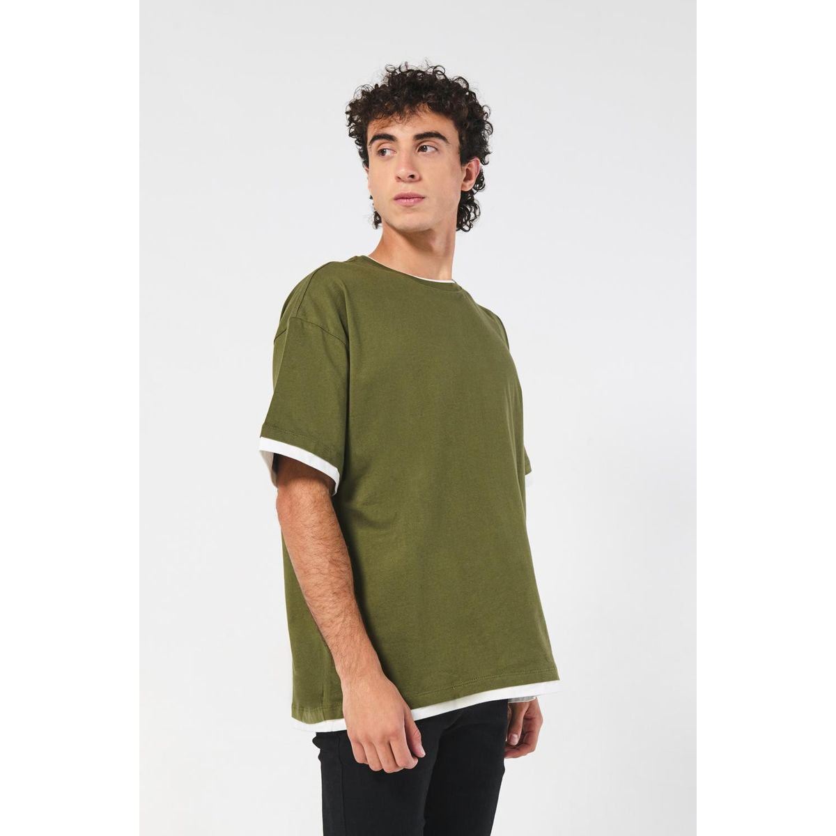 KOAJ - KOAJ Camiseta unicolor oversize manga corta con contrastes Hombre
