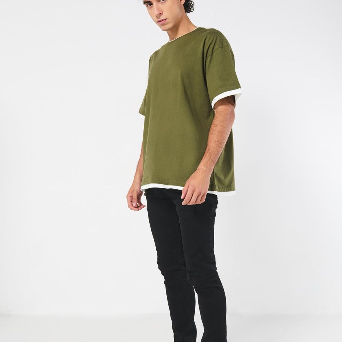 KOAJ - KOAJ Camiseta unicolor oversize manga corta con contrastes Hombre