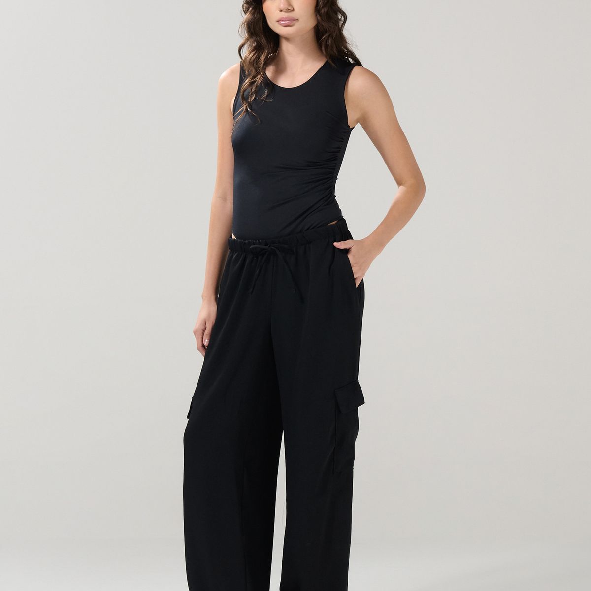 KOAJ - KOAJ Body manga sisa negro con cuello redondo Mujer
