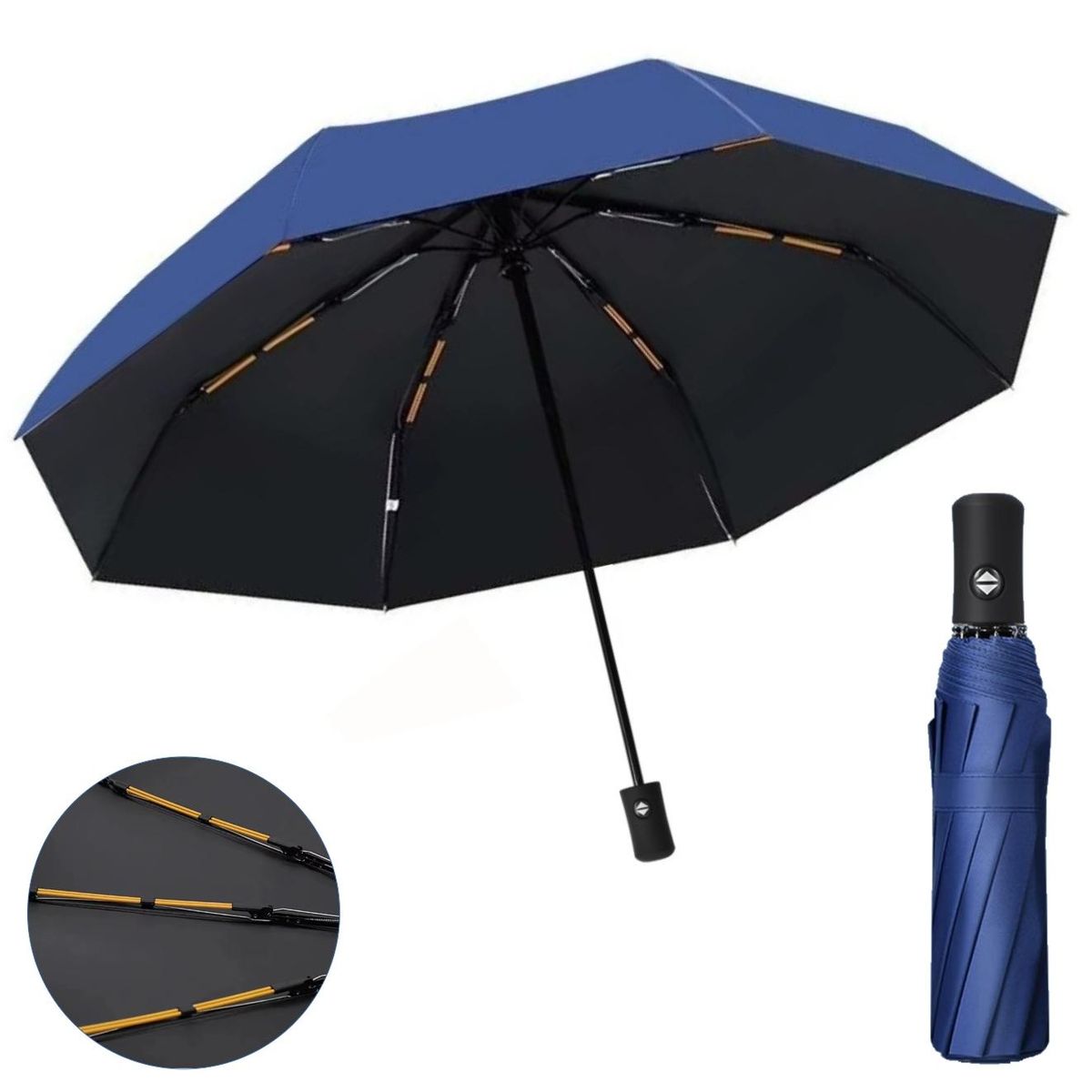 GENERICO - Sombrilla Automática Reforzada Filtro Uv Impermeable Premium
