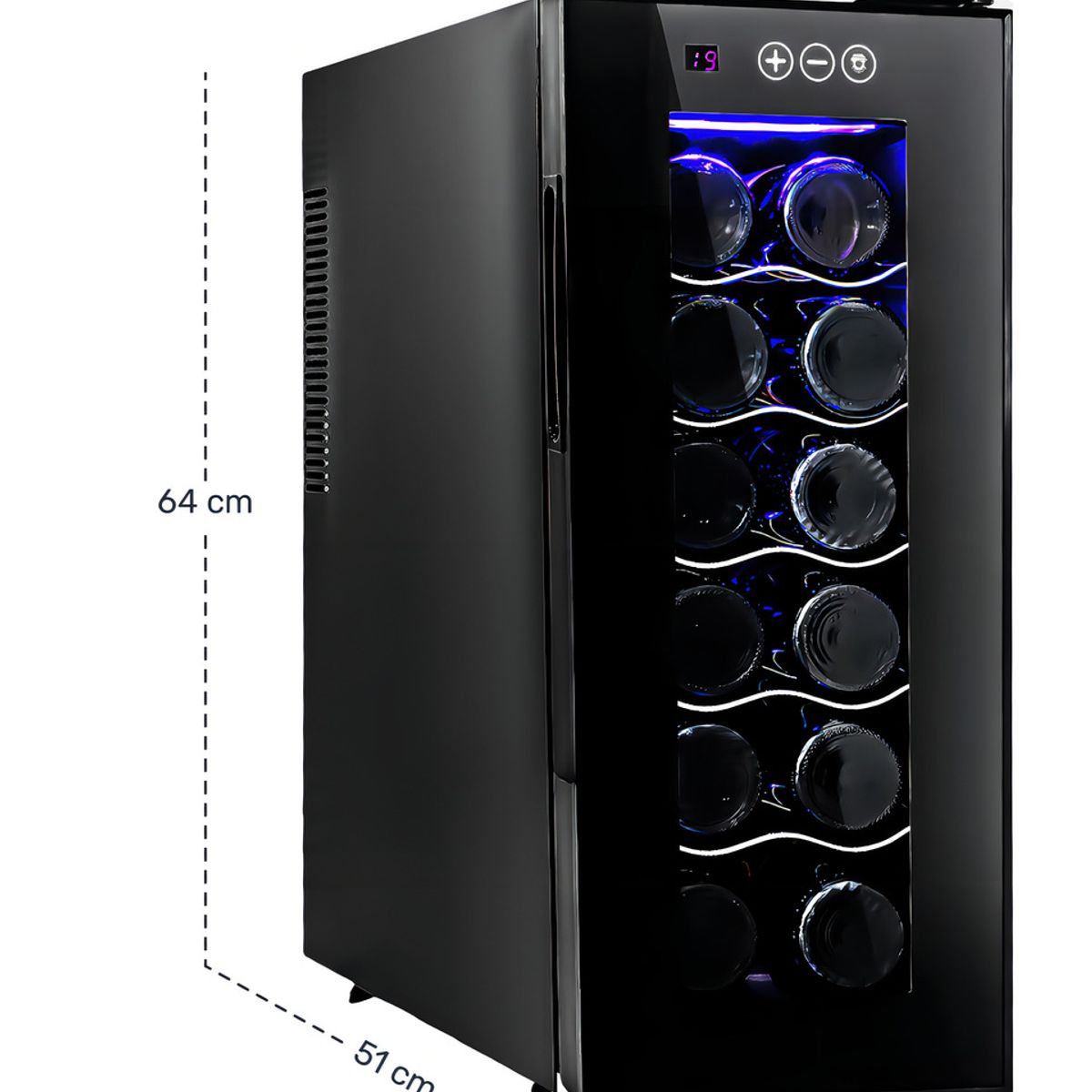 GUTSTARK - Cava de Vino Para12 Botellas Con Enfriador Frigobar 22L Vinoteca Control Digital Gutstark