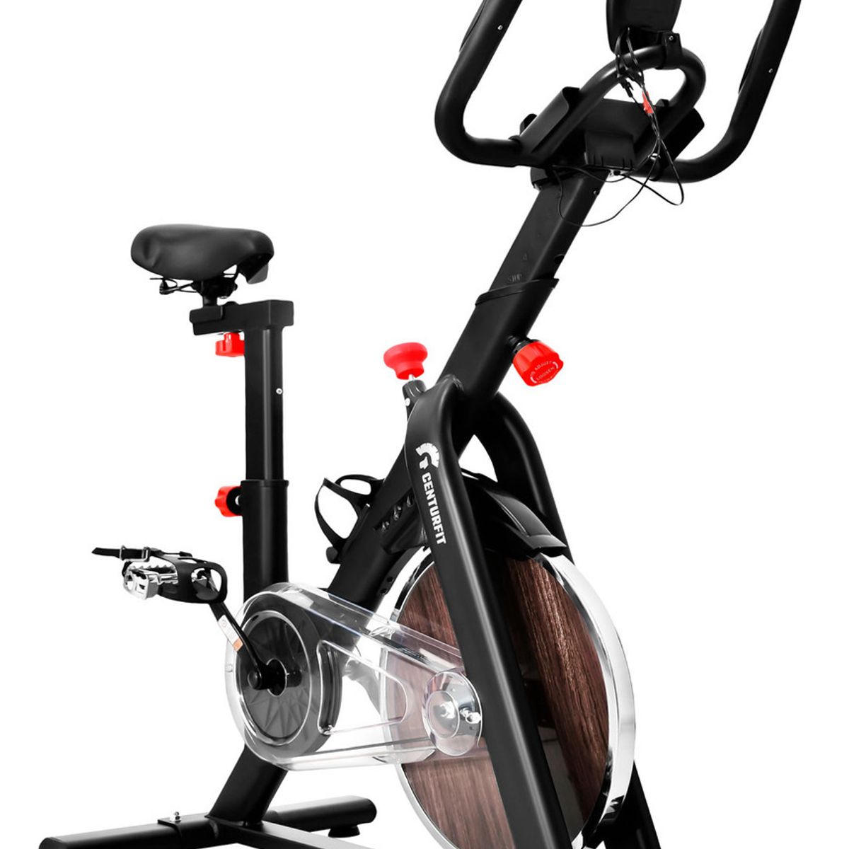 CENTURFIT - Bicicleta Spinning Estatica 10kg Rueda Inercia Cardio Negra