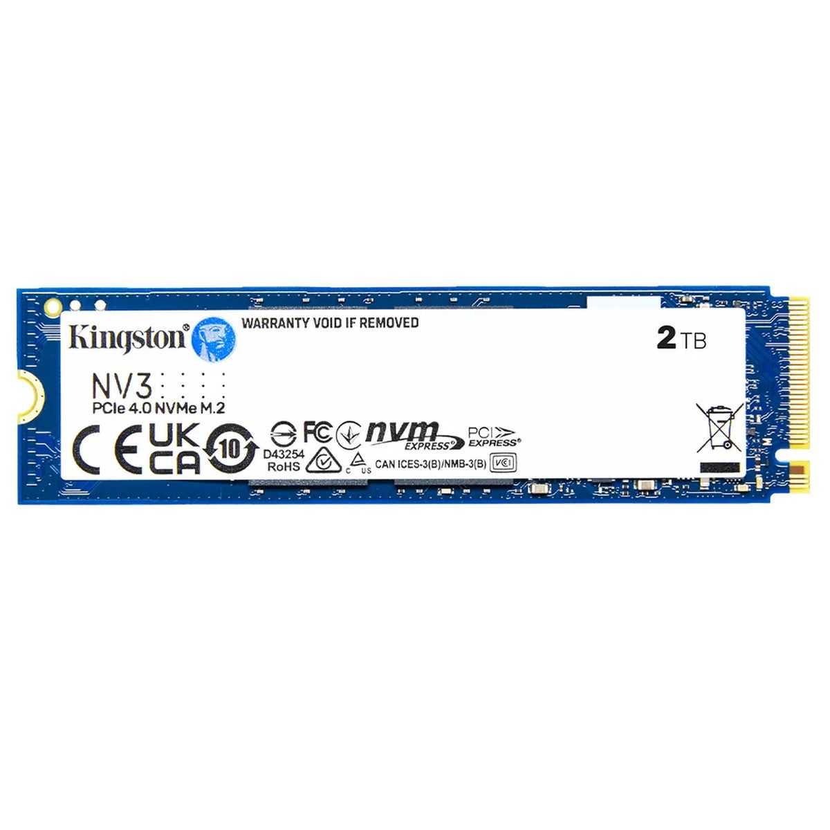 KINGSTON - SSD NVMe 2TB KINGSTON NV3 PCI Express 4.0 con Rendimiento Fluido y Capacidad Amplia