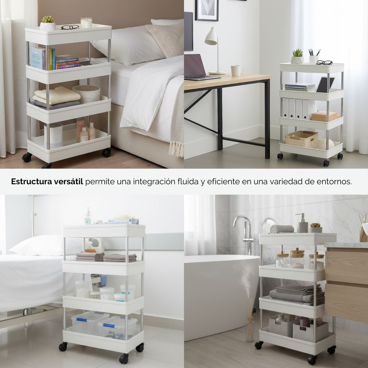 TECH - Carrito Organizador De Ruedas Acora Gabinetes Cocina Baño