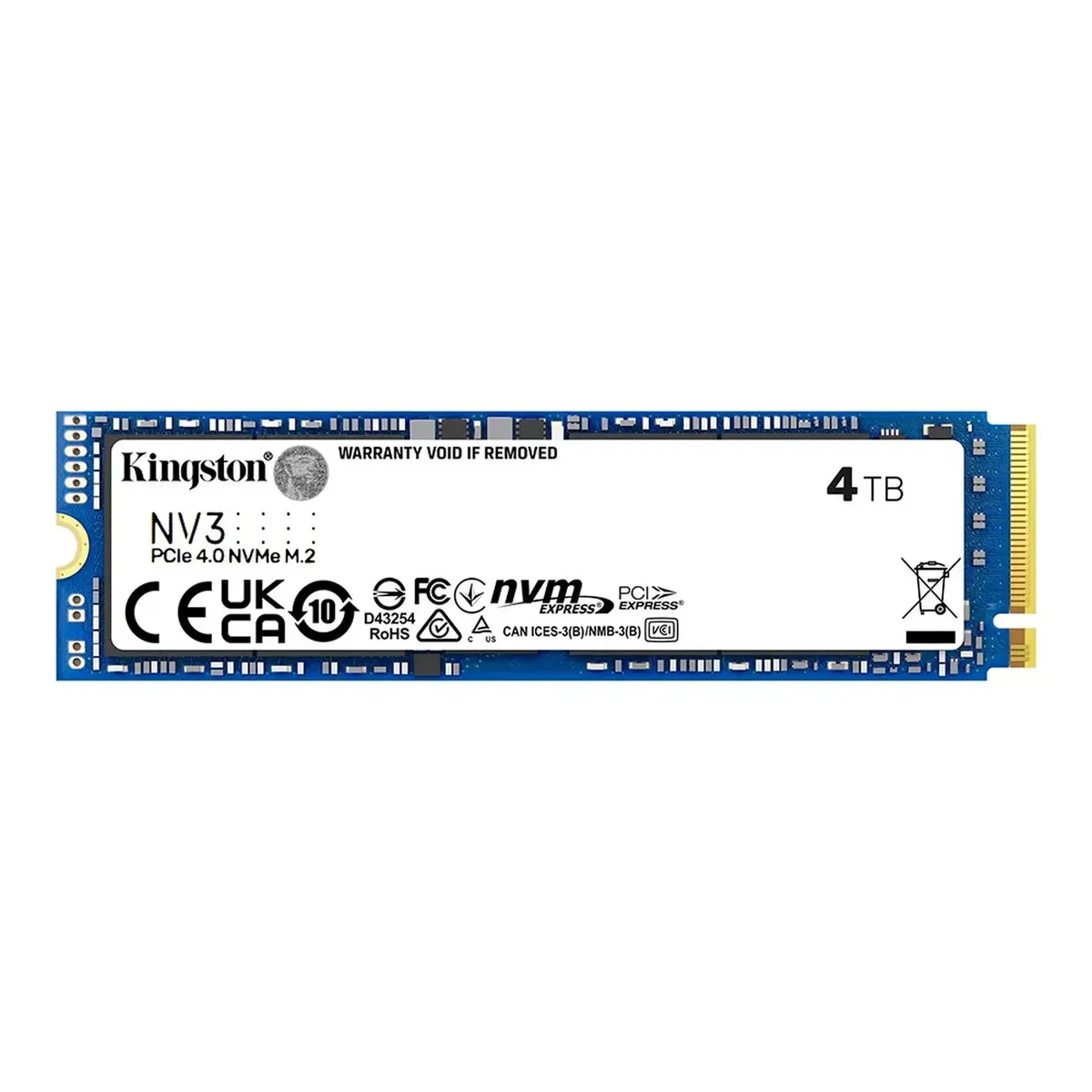 KINGSTON - SSD NVMe 4TB KINGSTON NV3 PCI Express 4.0 con Rendimiento Superior y Capacidad Extensa