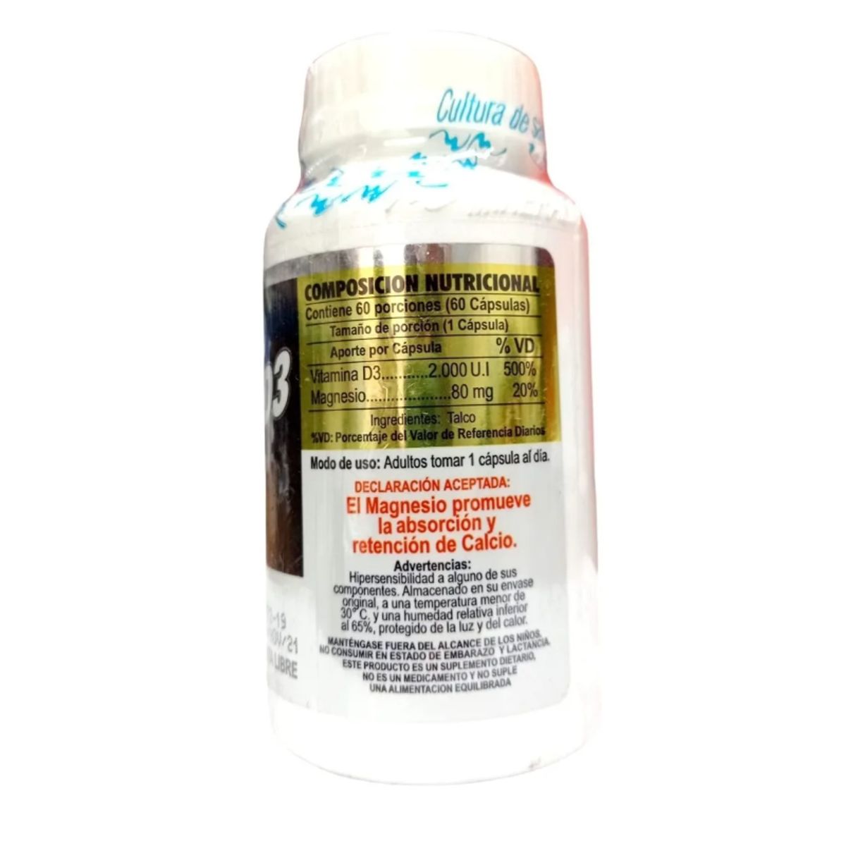 MINERALIN - ALIMENTO CON VITAMINA D3 + MAGNESIO X 60 UNIDADES/ MINERALIN