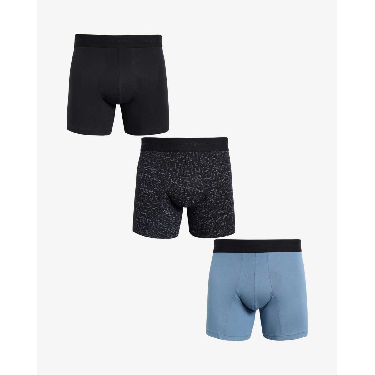 SEVEN SEVEN - Pack X3 Bóxer Medio X3 Para Hombre Negro Seven Seven