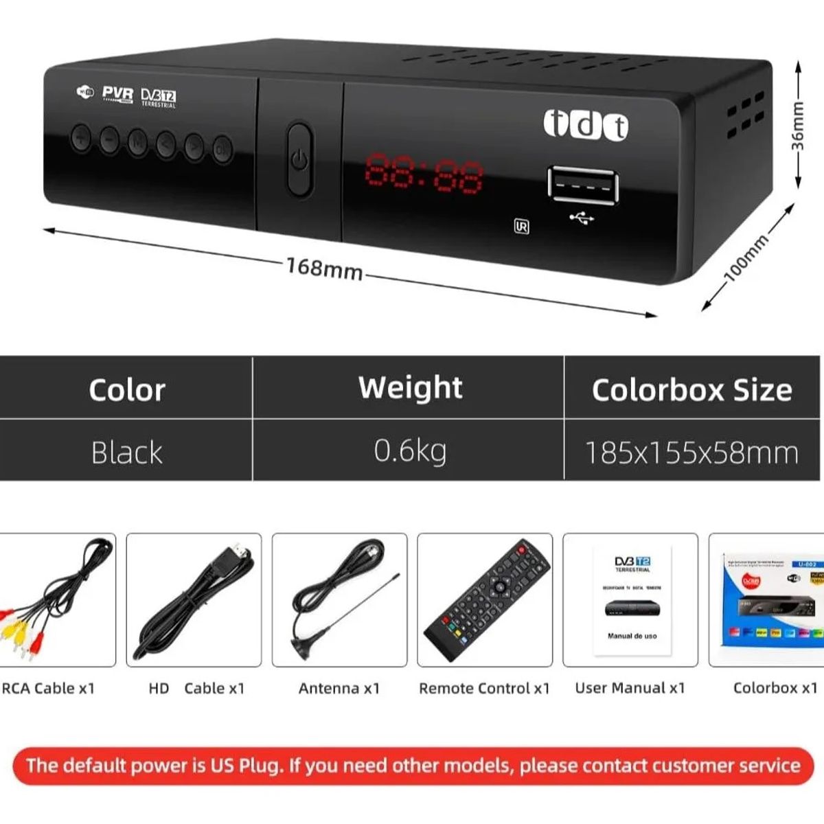 GENERICO - Decodificador TDT HD Digital DVB-T2 para TV Convencional y Smart TV