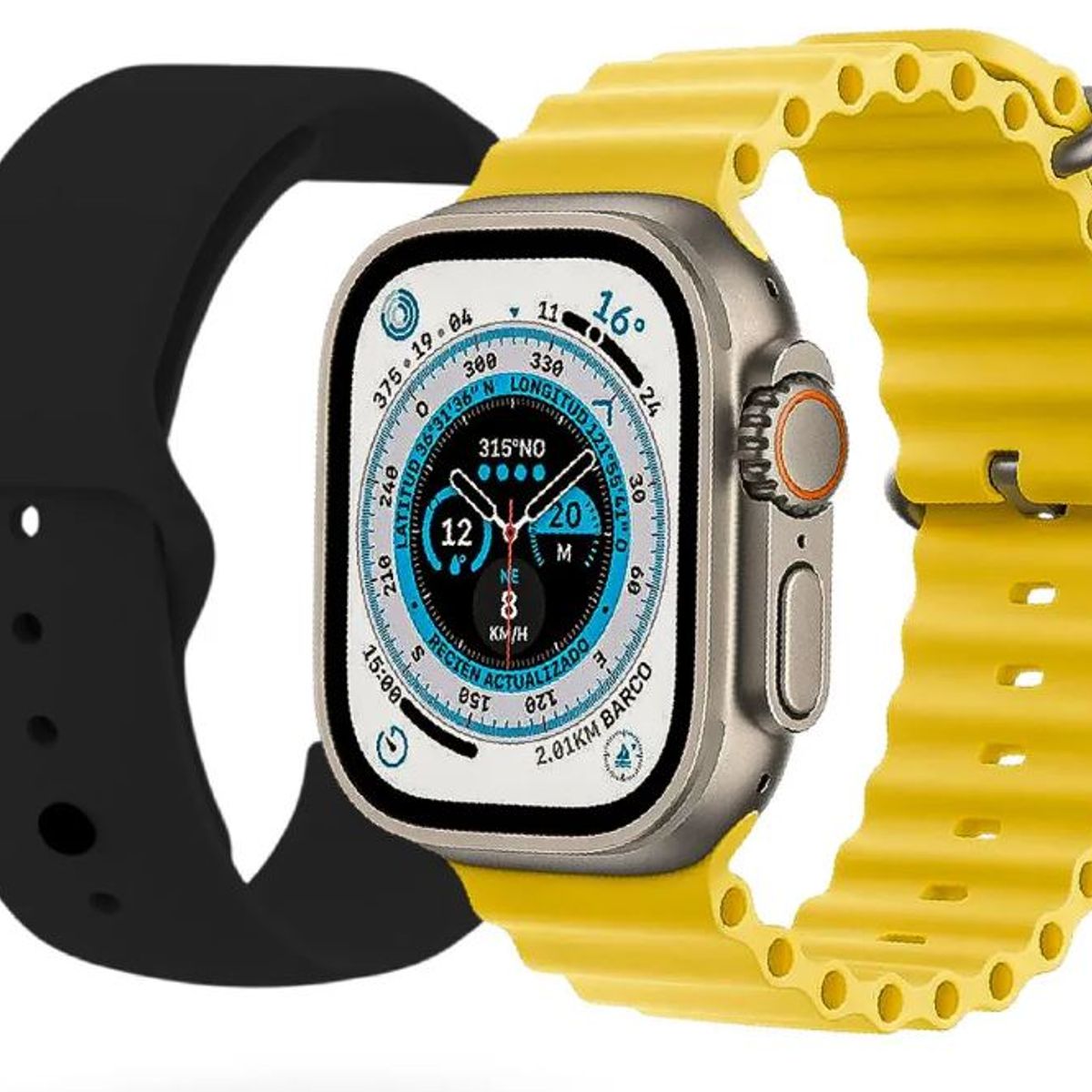 INNOVA - Smartwatch S8 Ultra Infantil Niños Pantalla 45mm Amarillo Dos Pulsos