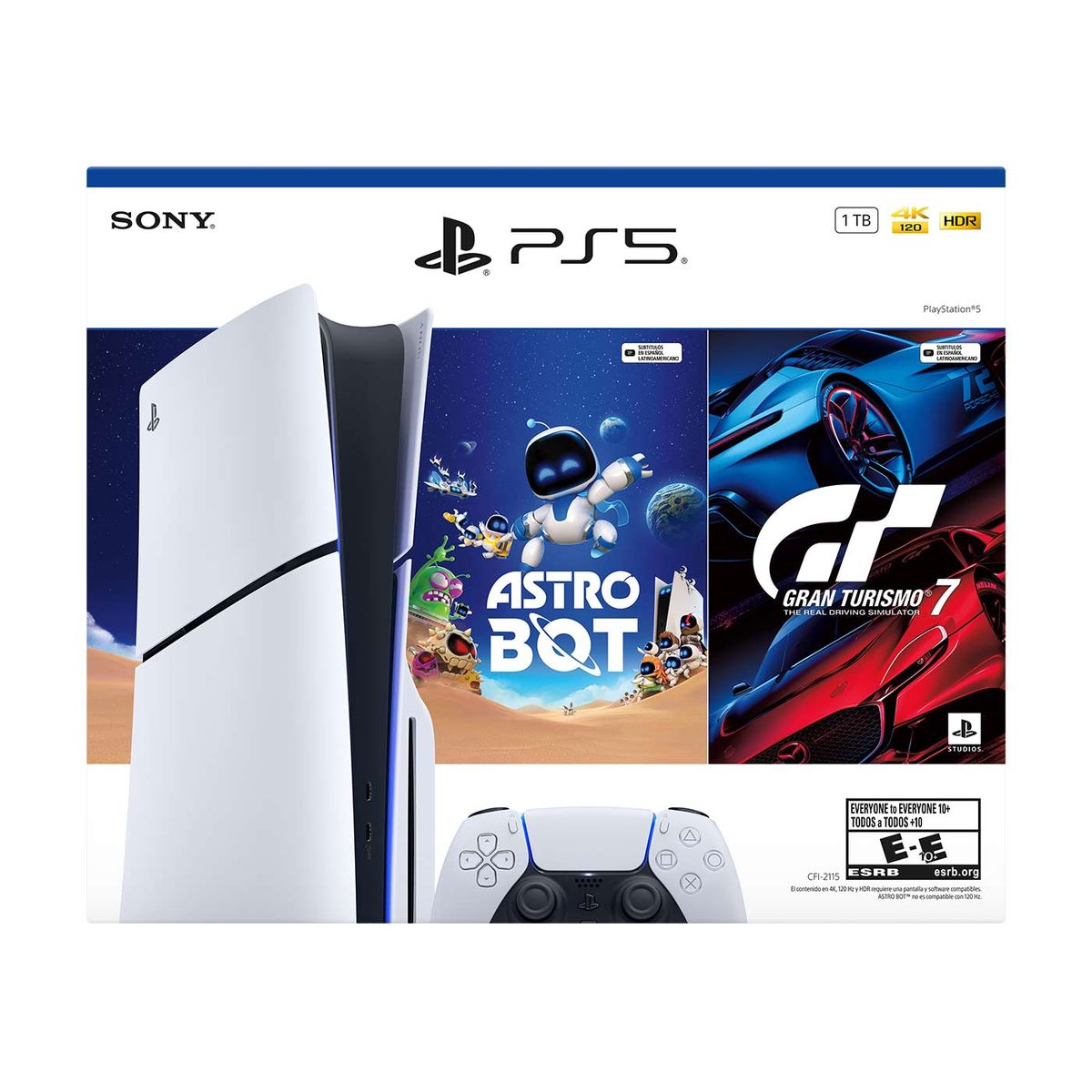PLAYSTATION - Consola PlayStation PS5 Slim Estandar - Gt7 + Astro Bot Blanco