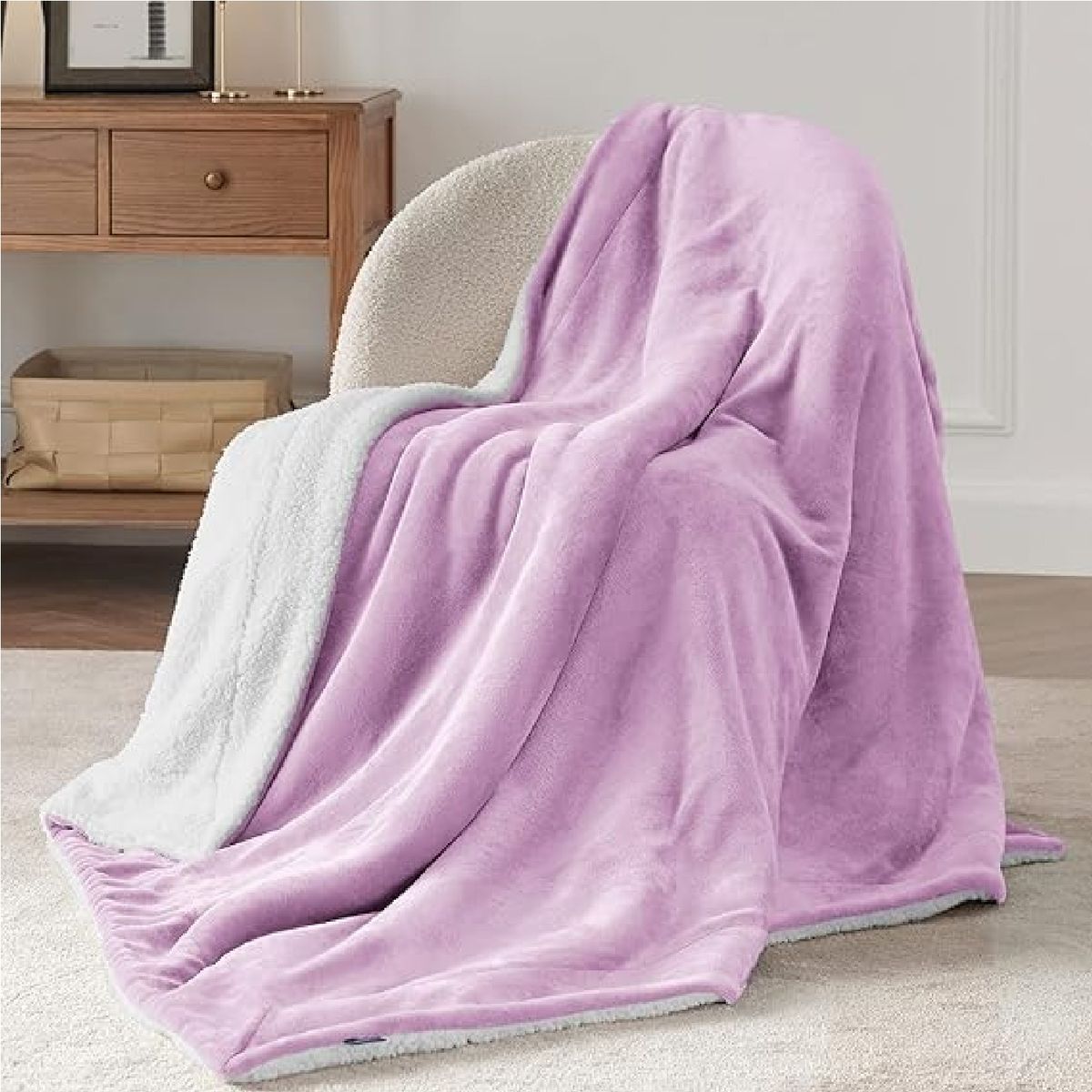 GENERICO - Cobija Térmica Ovejero Cama Doble-Queen 190x210 Color Violeta