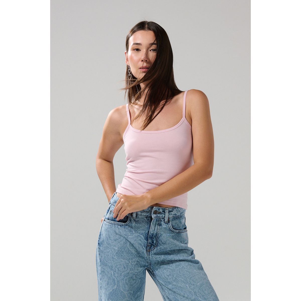 KOAJ - KOAJ Camiseta manga sisa unicolor con tiras delgadas ajusta Mujer