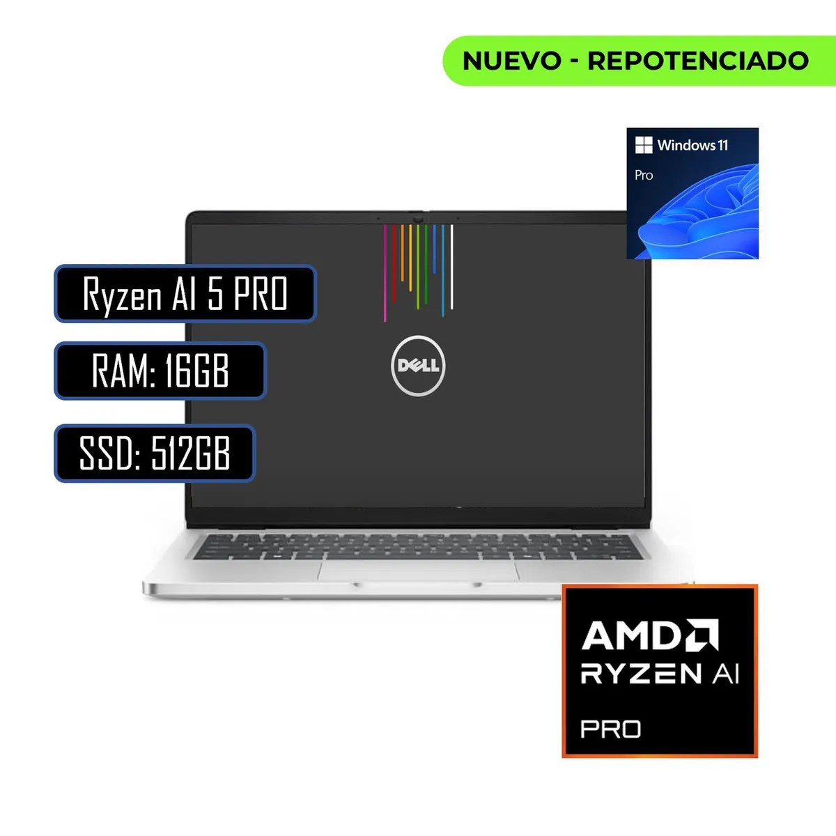 DELL - PORTATIL DELL PRO 14 AMD RYZEN AI 5 PRO 340 RAM 16GB DDR5 SSD 512GB M.2 WIN11 PRO