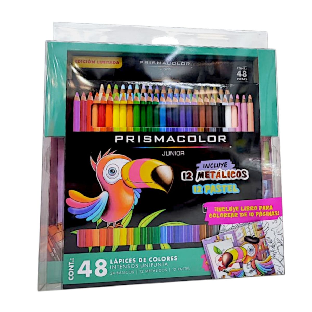 PRISMACOLOR - Set de Lápices de Colores Prismacolor Junior + 1 libro para colorear de 10 páginas.