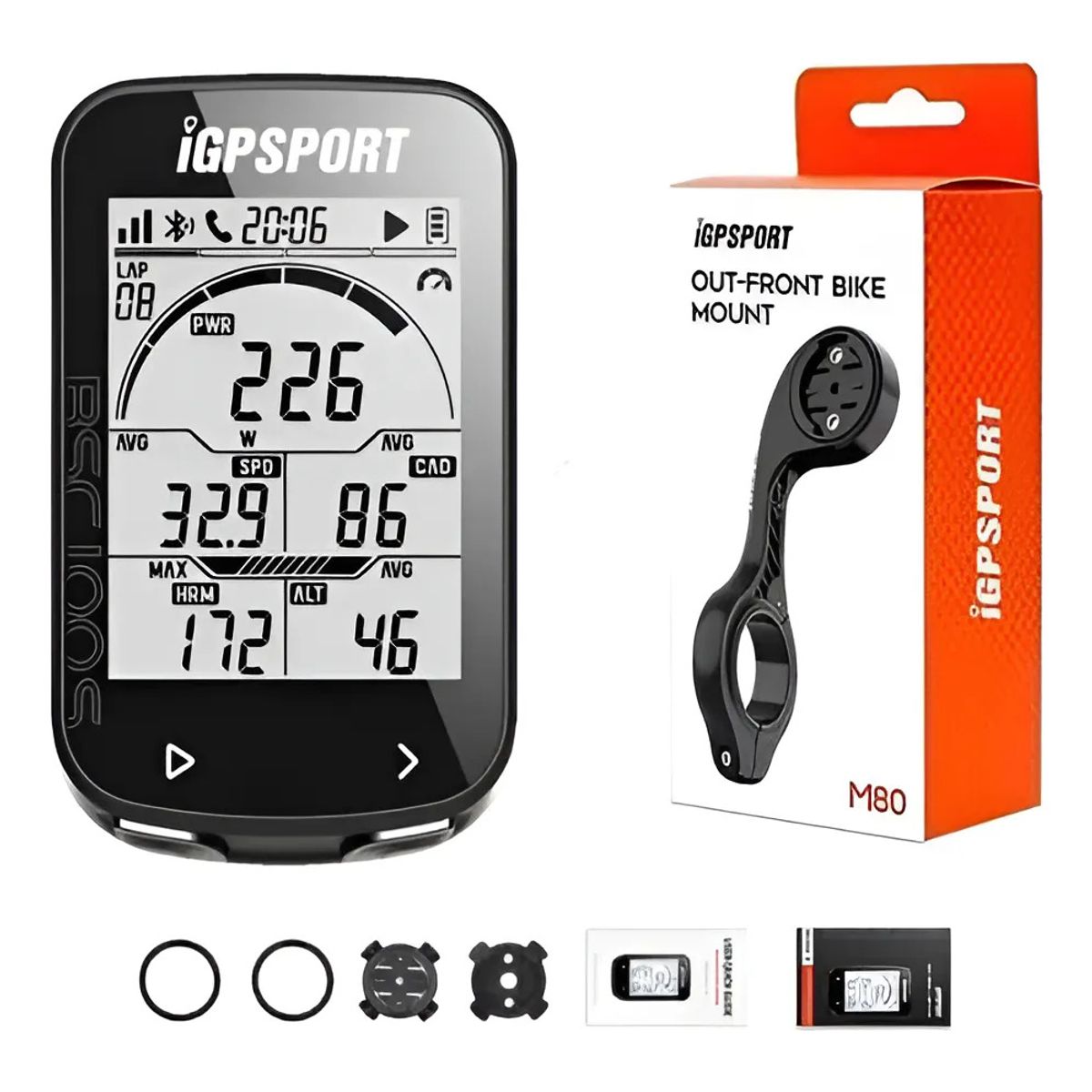 IGPSPORT - Ciclocomputador con GPS para Bicicleta BSC100S IGPSPORT - Velocímetro y Odómetro + Soporte M80
