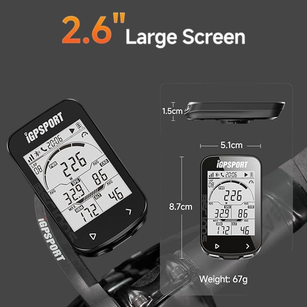 IGPSPORT - Ciclocomputador con GPS para Bicicleta BSC100S IGPSPORT - Velocímetro y Odómetro + Soporte M80