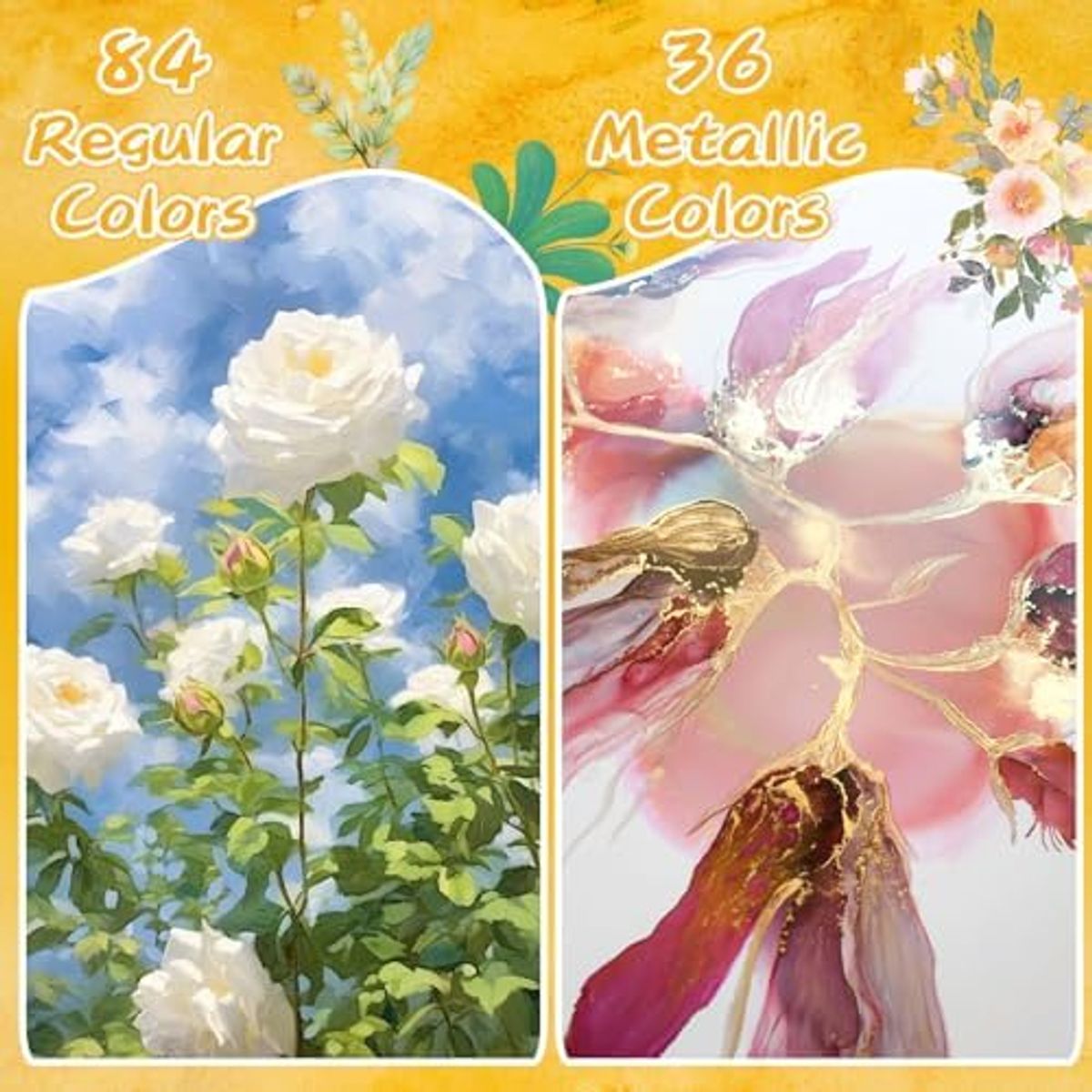 GENERICO - Set Acuarelas Caliart 128 Colores + 4 Pinceles Portátil