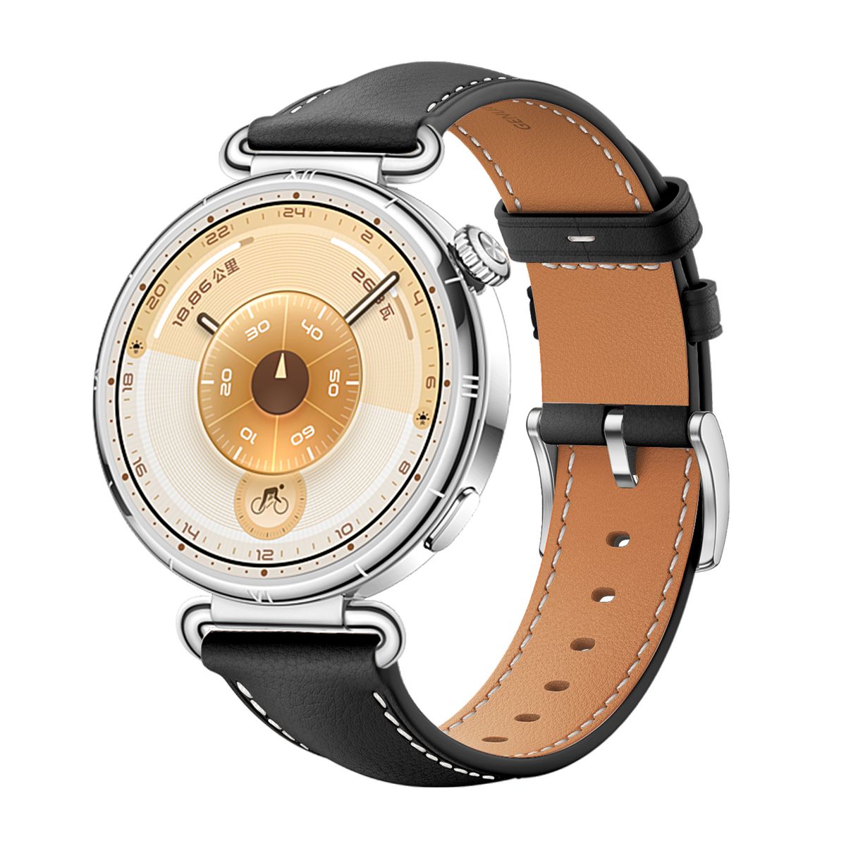 GENERICO - Correa De Cuero Compatible Con Huawei Gt4-Gt5 Y Gt6 De 41mm Negro