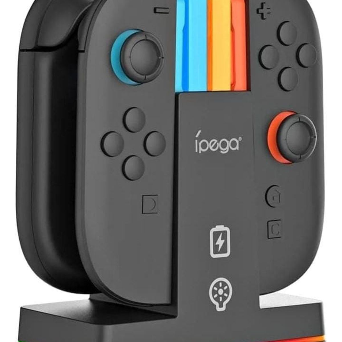 GENERICO - Base de Carga RGB para Controles con 4 Ranuras, Compatible Con Switch2 Joy-con