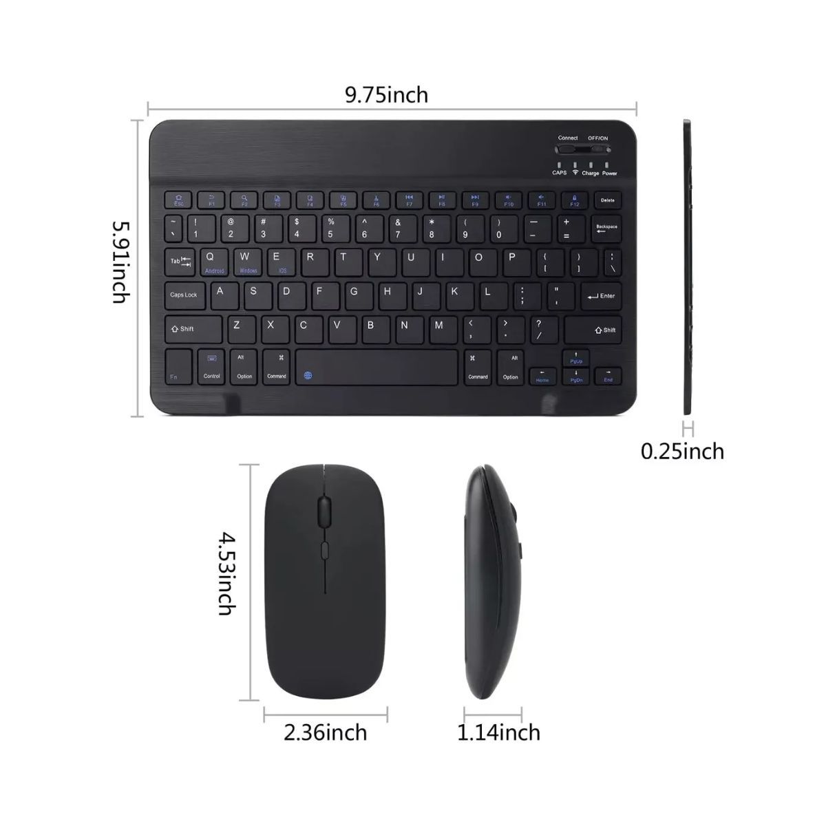 GENERICO - Combo Mouse Teclado Bluetooth Para Tabletcelularpc