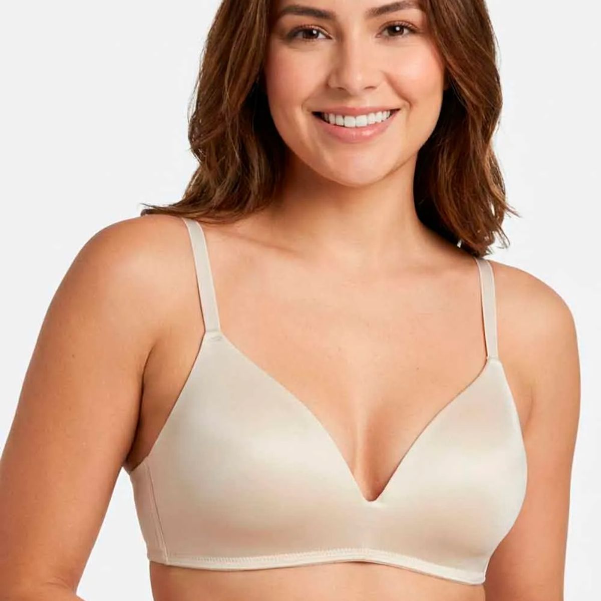 LILI PINK - Brasier en copa triangular en microfibra satinada paquete x2