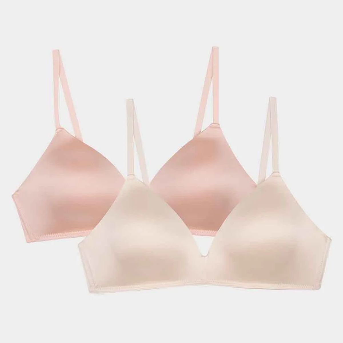 LILI PINK - Brasier en copa triangular en microfibra satinada paquete x2