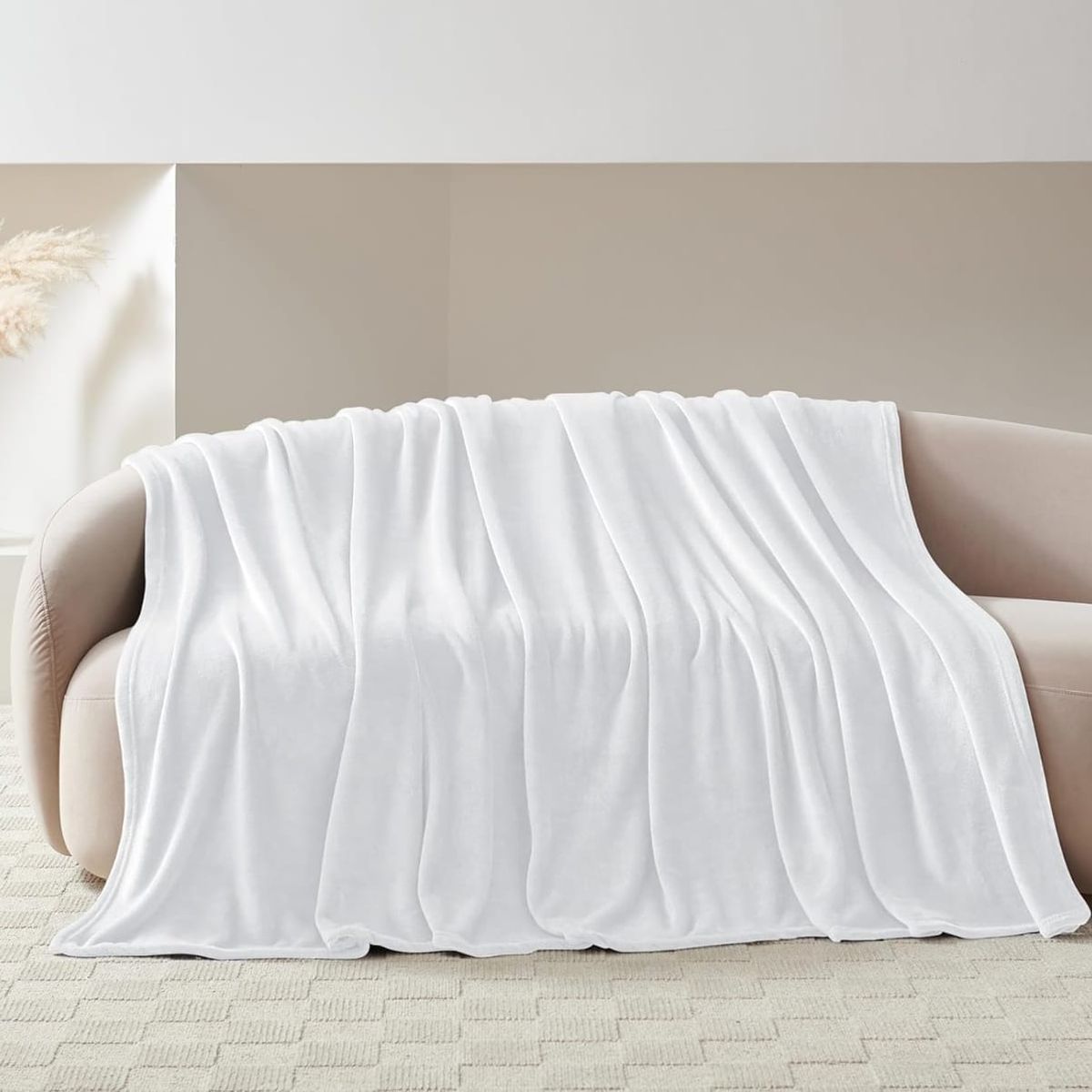 GENERICO - Cobija Manta Microfelpa Cama Doble-Queen Color Blanco