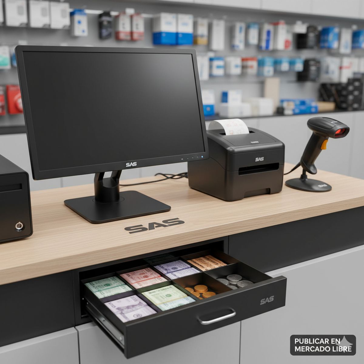 SAT - KIT Computador  AIO SAT N7041 con Impresora Cajon Monedero y lector UN PUNTO POS LISTO