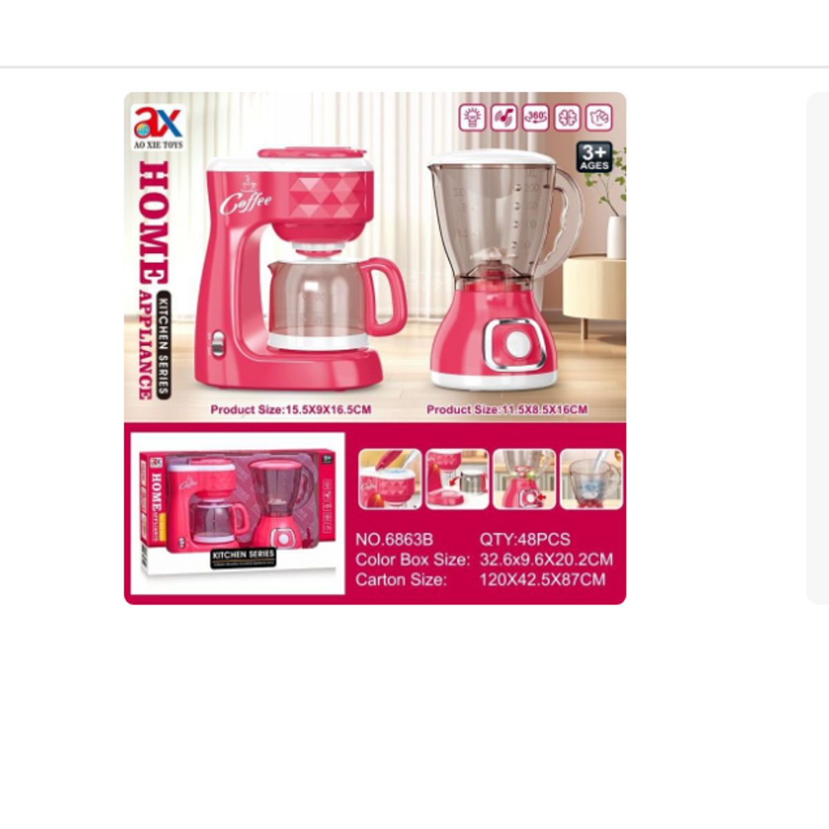 GENERICO - Set de Cafetera y Licuadora de Juguete