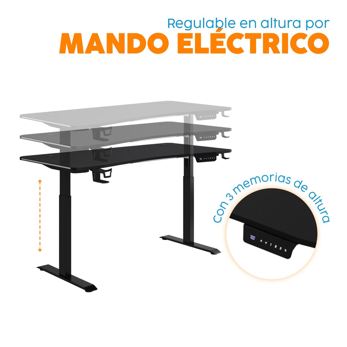 BONNO - Escritorio Gamer Regulable  101 Negro Bonno_.