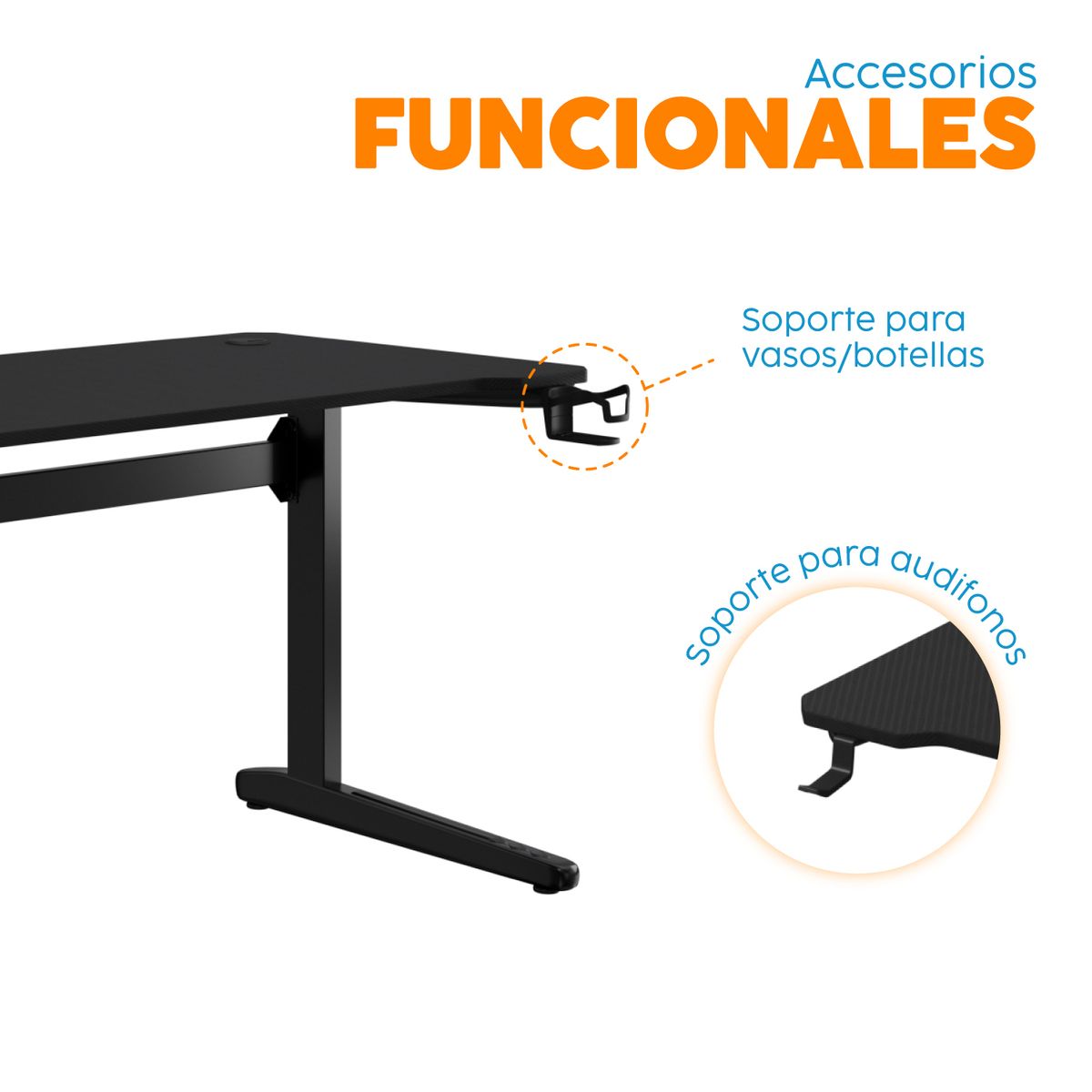 BONNO - Escritorio Gamer Fijo 2106  Negro Bonno_.