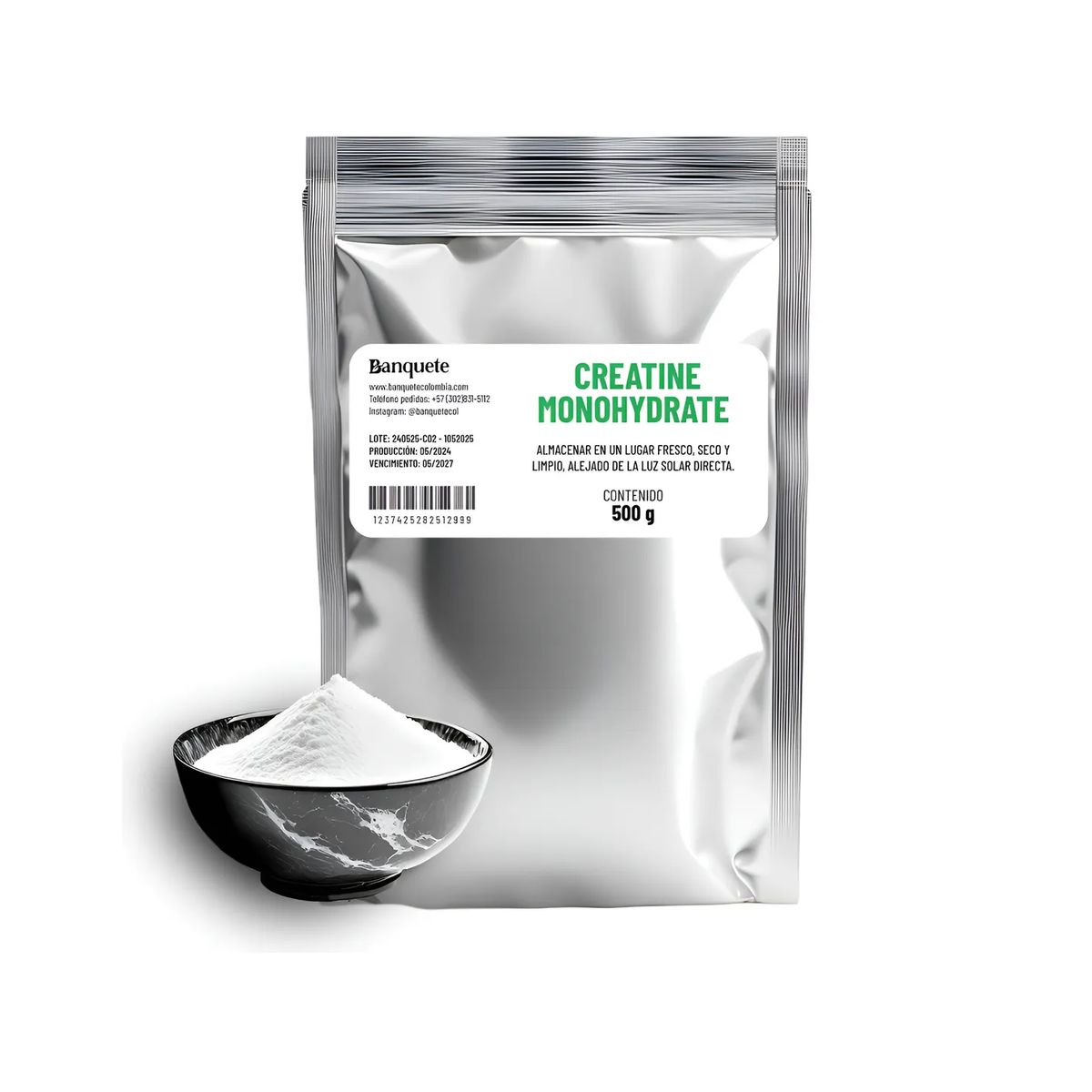 GENERICO - Creatine Monohydrate En Polvo x 500g 100% pura en bolsa