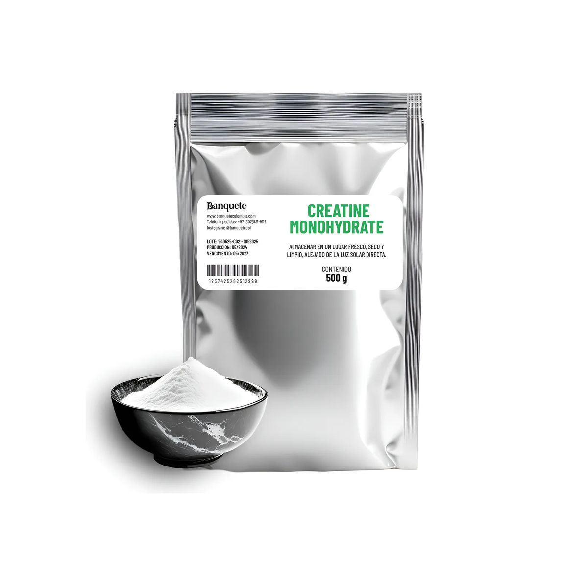 GENERICO - Creatine Monohydrate En Polvo x 500g 100% pura en bolsa