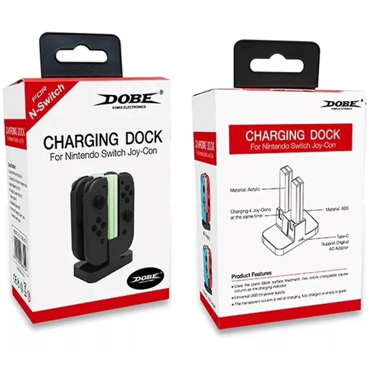 GENERICO - Base de Carga RGB para Controles con 4 Ranuras, Compatible Con Switch Joy-con